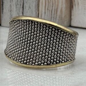Preowned Lagos Caviar Collection Sterling Silver Hinged Heavy Bracelet